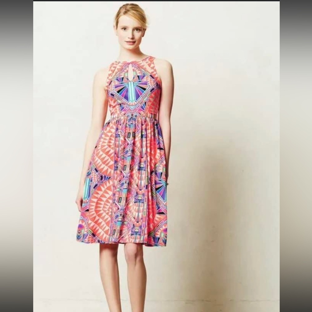 Anthropologie Mara Hoffman Cosmic Coral Fountain Dress
Sz: 4